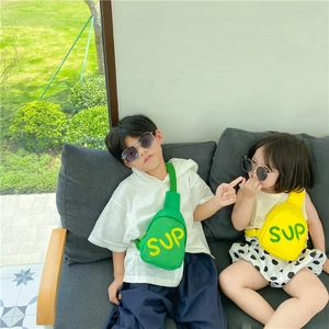 Kids streetwear crossbody bag with SUP lettering print and adjustable shoulder straps