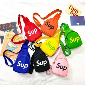 Sac Poitrine Bandoulière Enfants Toile Sangle Réglable Mode Streetwear Sac Banane Pour Tout-Petits Garçons Filles