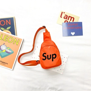 Sac de poitrine pour enfants en nylon orange avec imprimé Sup et sangle