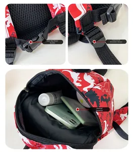 Detail of kids backpack featuring anti-slip chest buckle and adjustable straps