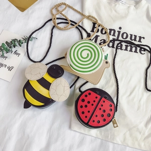 Mignon Dessin Animé Animal PU Cuir Mini Sac Bandoulière Pour Enfants Filles Petit Porte-Monnaie Abeille Escargot Coccinelle