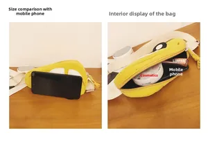 Sac bandoulière voiture en velours jaune: comparaison de taille et capacité de rangement