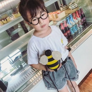 Sac bandoulière mignon en forme d'abeille pour enfants en cuir PU avec rayures jaunes