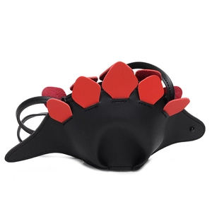 Sac bandoulière enfant en forme de dinosaure noir et rouge en cuir PU de haute qualité
