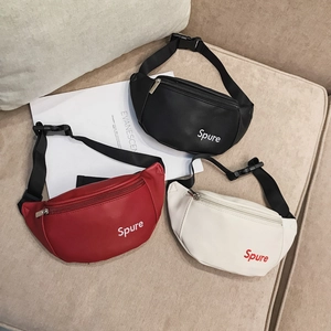 Kinder Gürteltasche PU Leder Crossbody Brusttasche Mit Verstellbarem Gurt Buchstabendruck Lässig Modisch Für Jungen Und Mädchen