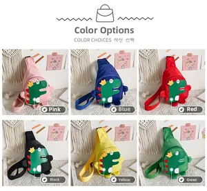 Collage de sacs de poitrine dinosaures colorés pour enfants en six coloris vifs