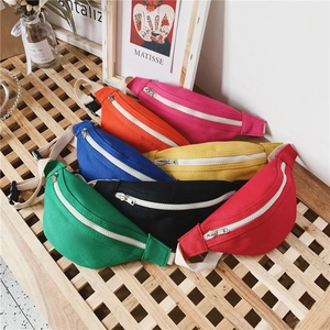 Kids Chest Bag Canvas Waist Bag Adjustable Strap Fashion Simple Mini Fanny Pack For Boys Girls Toddlers