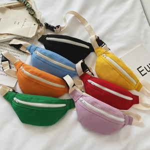 Kids Canvas Fanny Pack Crossbody Chest Bag Adjustable Strap Casual Outdoor Sporty Waist Pouch For Boys And Girls