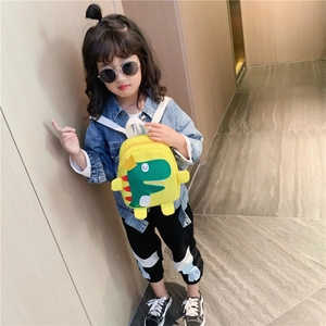 Sac à dos pour enfants avec motif dinosaure jaune et vert pour école maternelle