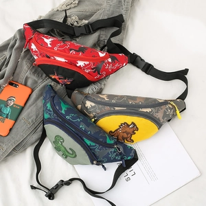 Sac Poitrine Dinosaure Pour Enfants Toile Dessin Animé Bandoulière Sac Banane Pour Garçons Filles Bambin Sangle Réglable Extérieur