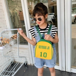 Yellow and green kids sports chest bag featuring Neymar JR 10 soccer print details