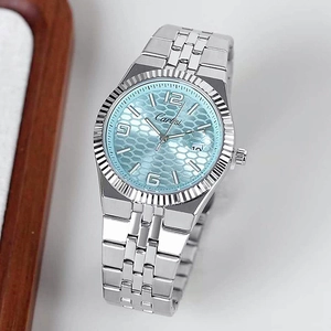 Montre Homme Quartz Bracelet Acier Inoxydable Boîtier Alliage Étanche Calendrier Cadran Alvéolé Mode Affaires Décontracté