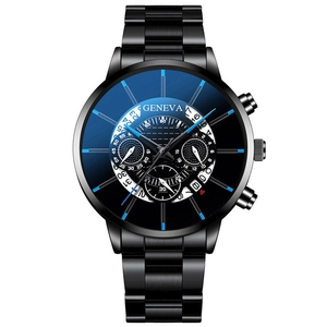 Montre À Quartz Pour Hommes Bracelet En Alliage Affaires Décontracté Mode Luxe Cadran Rond Affichage De La Date Calendrier