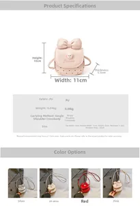 Spécifications de taille et choix de couleurs pour le mini sac à bandoulière enfant chiot