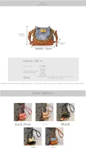 Guide des dimensions et options de couleurs pour le mini sac seau matelassé à chaîne