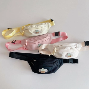 Sac Banane Enfant Nylon Sangle Réglable Patch Dessin Animé Sport Décontracté Sac Bandoulière Poitrine Pour Tout-Petits