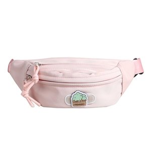 Sac de poitrine rose pour enfants avec écusson glace et bandoulière réglable
