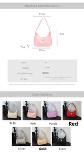 Vue détaillée du mini sac à main enfant en cuir PU avec boucle papillon métallique chic