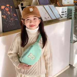 Sac banane vert pour enfants avec patch lettre U brodé pour garçons et filles stylés