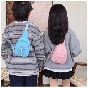 Pink and blue lightweight nylon crossbody bags for kids with adjustable shoulder straps