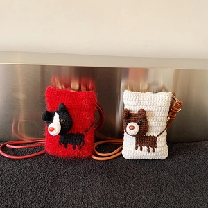 Handmade Crochet Kids Shoulder Bag Cute Puppy Cartoon Knit Mini Crossbody Purse For Toddler Girls Daily Use