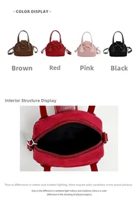 Mini bolsos bandolera en cuatro colores con cremallera y detalles de forro interior