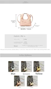 Detailed size specifications for mini lace PU leather children handbag with dimensions