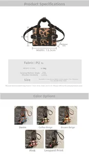 Fiche technique détaillée montrant les dimensions du mini sac enfant en PU de 0,18 kg