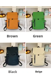 Large capacity backpack color options in brown, green, black, and beige for outdoors