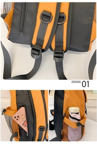 Detailed view of adjustable straps, hidden zipper pocket and mesh side pouch on backpack