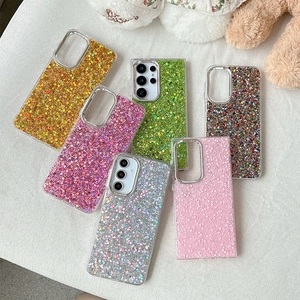 Glitter sparkle phone cases for Samsung Galaxy in various vibrant metallic colors