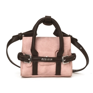 Mini sac à main rose et marron pour enfants avec motifs léopard et doubles boucles
