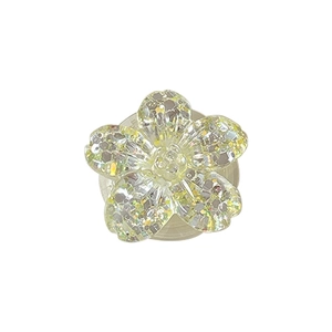 Supporto per telefono floreale scintillante con paillettes colorate e resina gialla