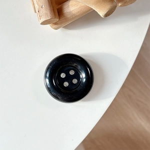 Macro detail of the glossy black 4-hole button style phone socket with smooth finish