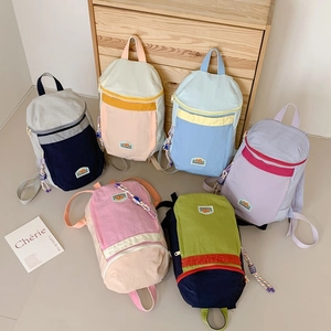 Kids Backpack Lightweight Nylon Color Block School Bag Boys Girls Kindergarten Primary Students Outdoor Travel Breathable