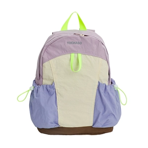Large capacity multi-color school backpack for children with stylish patchwork design