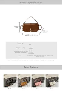 Detailed view of shiny patent leather baguette bags with precise size and weight parameters