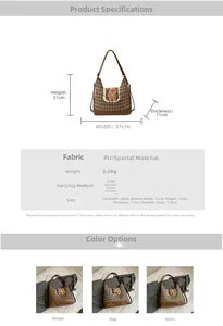 Size chart and dimensions for kids checkered crossbody bag with cute bear charm