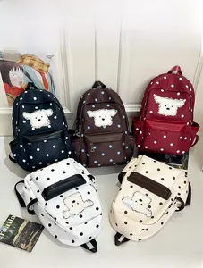 Sacs à dos pour enfants à pois avec patchs de chiots mignons en cinq coloris variés