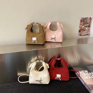 Cute Cartoon Bear Mini Crossbody Bag PU Leather Handbag With Bowknot Sweet For Little Girls Kids Accessory