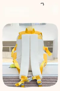 Sac à dos enfant ergonomique jaune avec rembourrage respirant et bretelles en S
