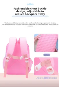 Détail du dos ergonomique respirant et des bretelles rembourrées du sac à dos rose