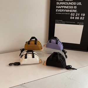 Mini Canvas Coin Purse Bag Charm Earphone Pouch With Carabiner Hook Industrial Style Accessory For Women