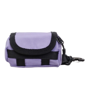 Violetter Mini-Zubehörbeutel aus Nylon mit Haken für Rucksäcke und Gürtel, gewebt