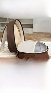 Detail of lion backpack interior showing large capacity and multi-compartment storage