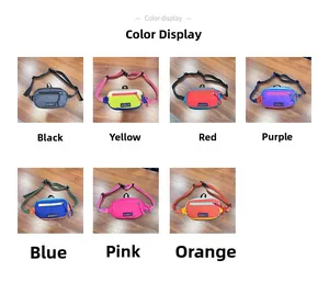 Multiple color options for children's outdoor nylon hip bags with adjustable straps