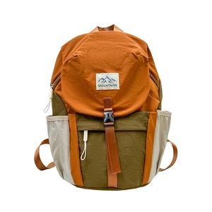 Kids vintage color-block mountain backpack with large capacity and durable nylon material