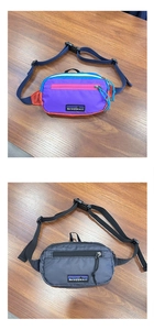 Detail view of durable nylon hip bags with adjustable straps and quick-release buckles