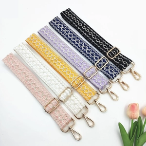 Bandoulière Large Brodée Ethnique Sangle De Remplacement Réglable Pour Sacs À Main En Tissu Jacquard Accessoires