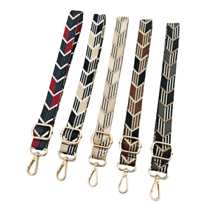 Verstellbarer Ersatz Schultergurt Jacquard Gurtband Geometrisches Chevron Muster Metallschnalle Für Handtaschen Umhängetaschen